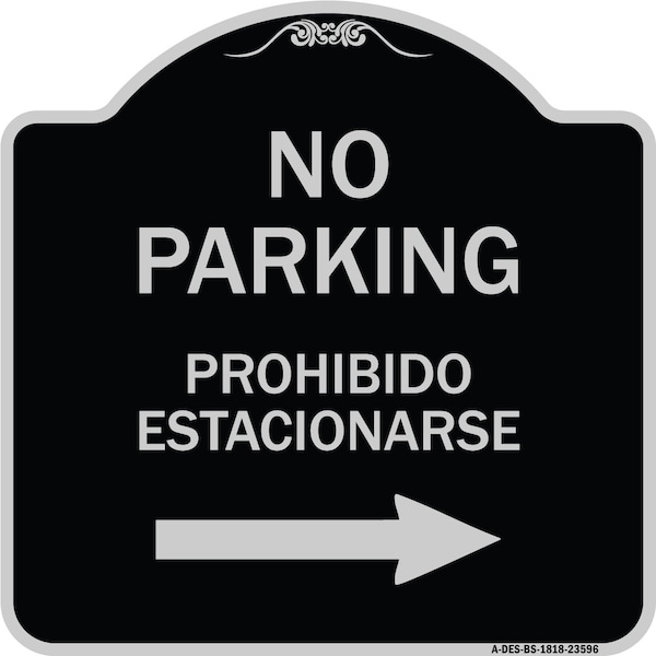 Signmission No Parking Prohibido Estacionarse W/ Left Arrow Heavy-Gauge Aluminum Sign, 18" x 18", BS-1818-23596 A-DES-BS-1818-23596 - main